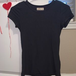 Navy Blue Ribbed Top